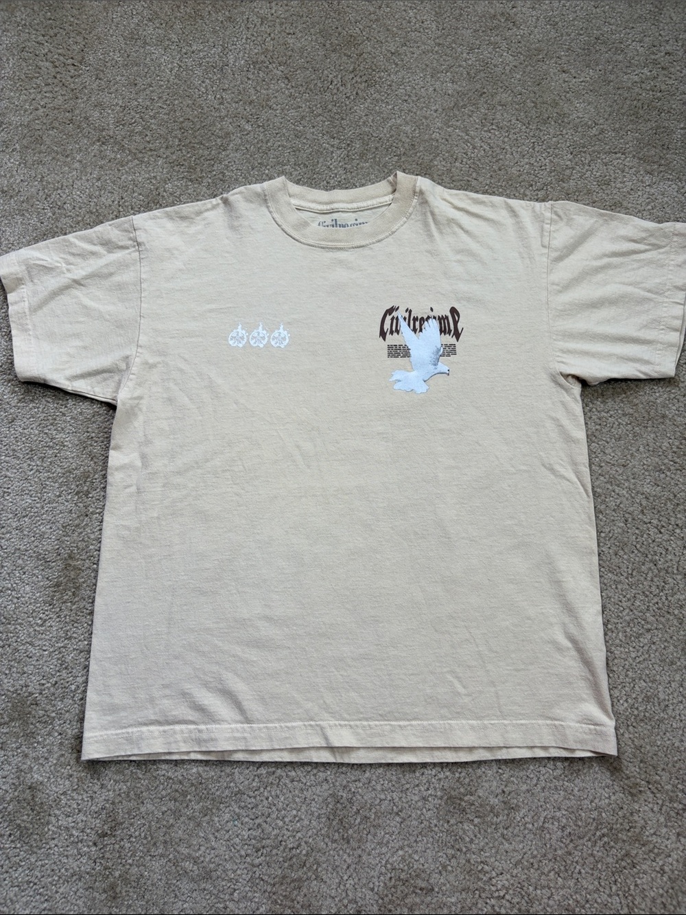 Civil Regime Graphic Tee with White Dove and Cherub